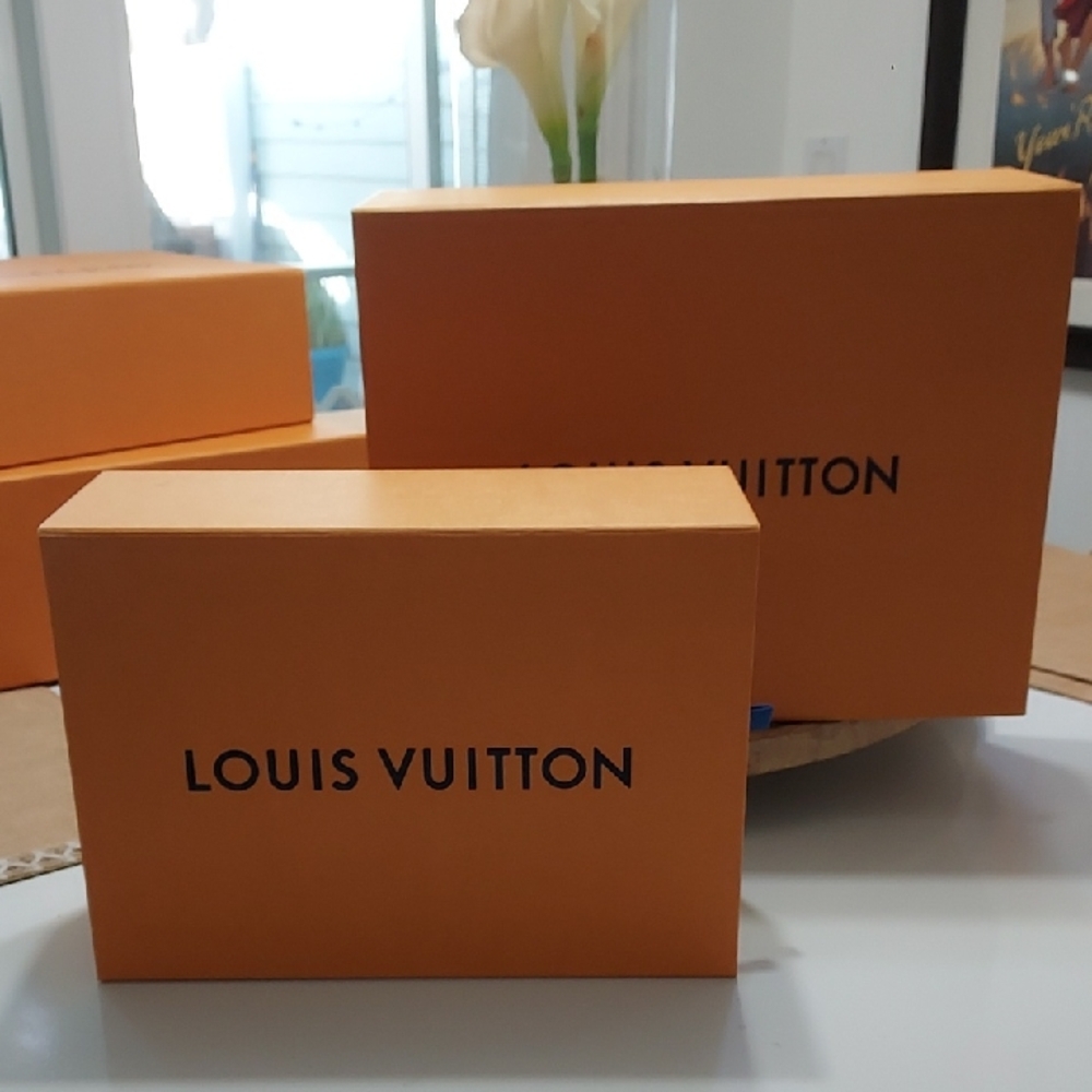2 pcs Louis Vuitton Signature Orange Gift Boxes
